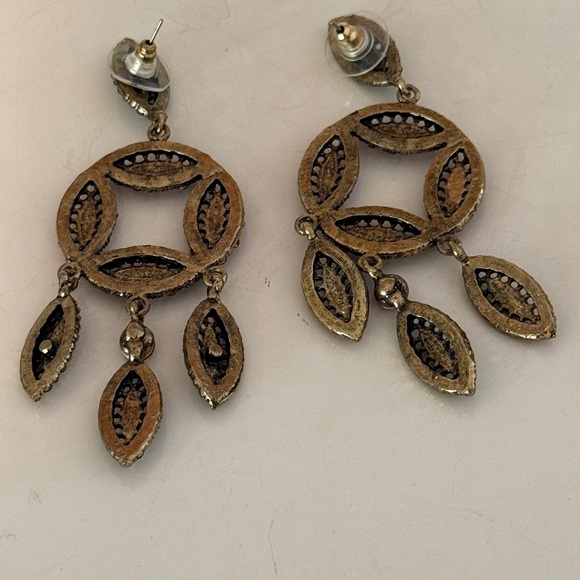 Statement Dangle Multicolor Rhinestone Earrings - Picture 4 of 4